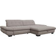 ECKSOFA  in Mikrofaser Hellgrau  290/198 cm  - Hellgrau/Schwarz, Design, Textil/Metall (290/198cm) - Xora