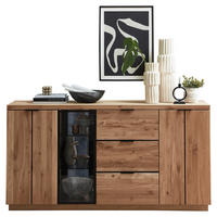 SIDEBOARD  180/93/48 cm 3 Schublade(n)  - Eiche Bianco/Anthrazit, Natur, Glas/Holz (180/93/48cm) - Linea Natura