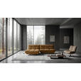 ECKSOFA Beigebraun Chenille Rücken echt, Sitztiefenverstellung  - Beigebraun/Schwarz, Design, Textil/Metall (178/295cm) - Belluti