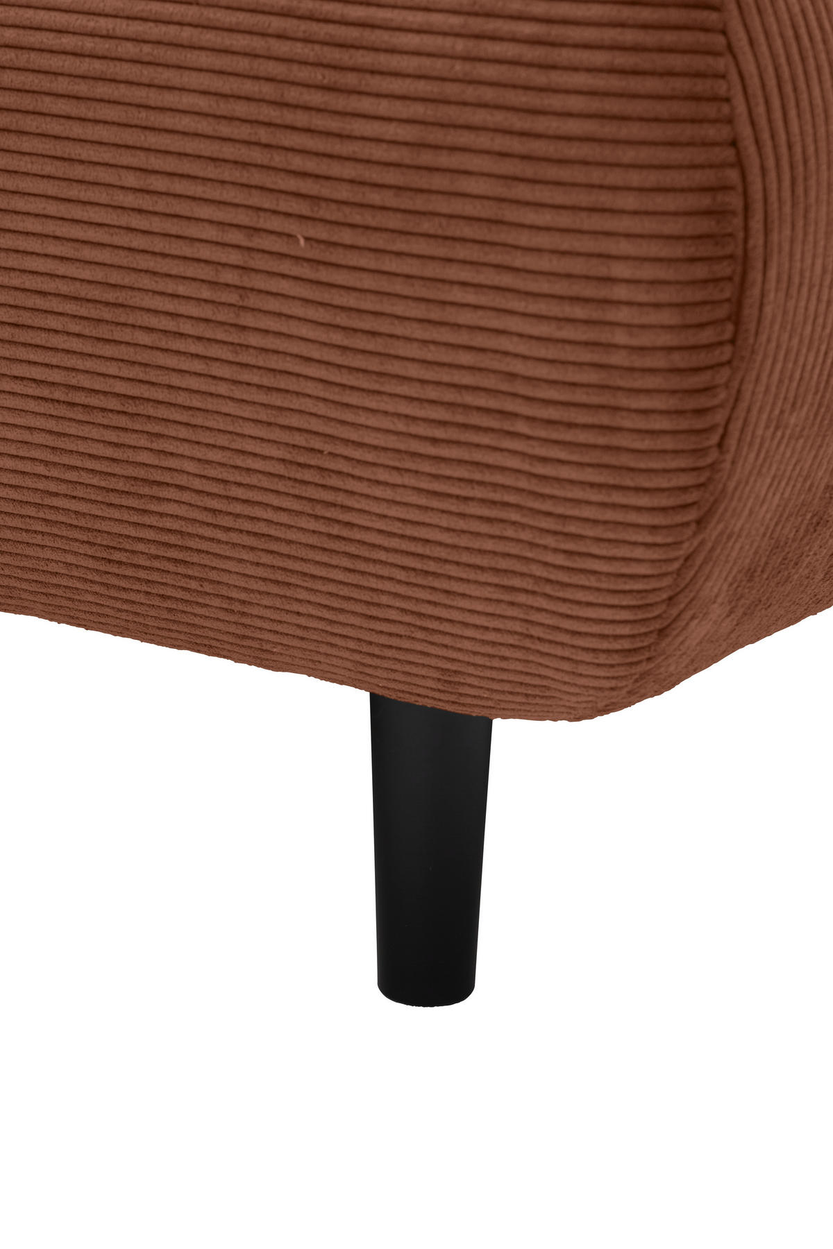 ECKSOFA Ottomane links, Eckteil  Rostfarben Feincord  - Rostfarben/Schwarz, Design, Holz/Textil (215/288cm) - Pure Home Lifestyle