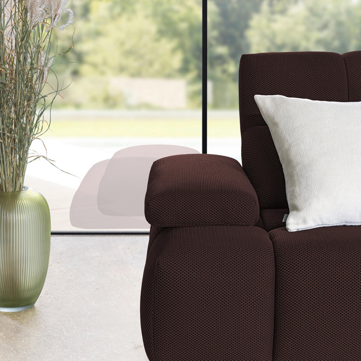 ECKSOFA in Struktur Terracotta  313/233 cm  - Terracotta/Schwarz, Design, Kunststoff/Textil (313/233cm) - Emilio Belluti