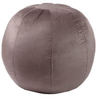 POUF, TAUPE Samt Uni  - Taupe, Basics, Textil (65/65/65cm) - Novel