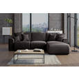 ECKSOFA in Lederlook Dunkelbraun  - Chromfarben/Dunkelbraun, KONVENTIONELL, Kunststoff/Textil (293/195cm) - Carryhome