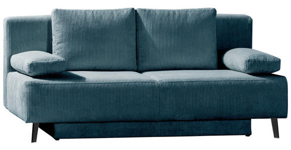 SCHLAFSOFA Cord Petrol - Petrol/Schwarz, MODERN, Textil/Metall (193/85/88cm) - Novel