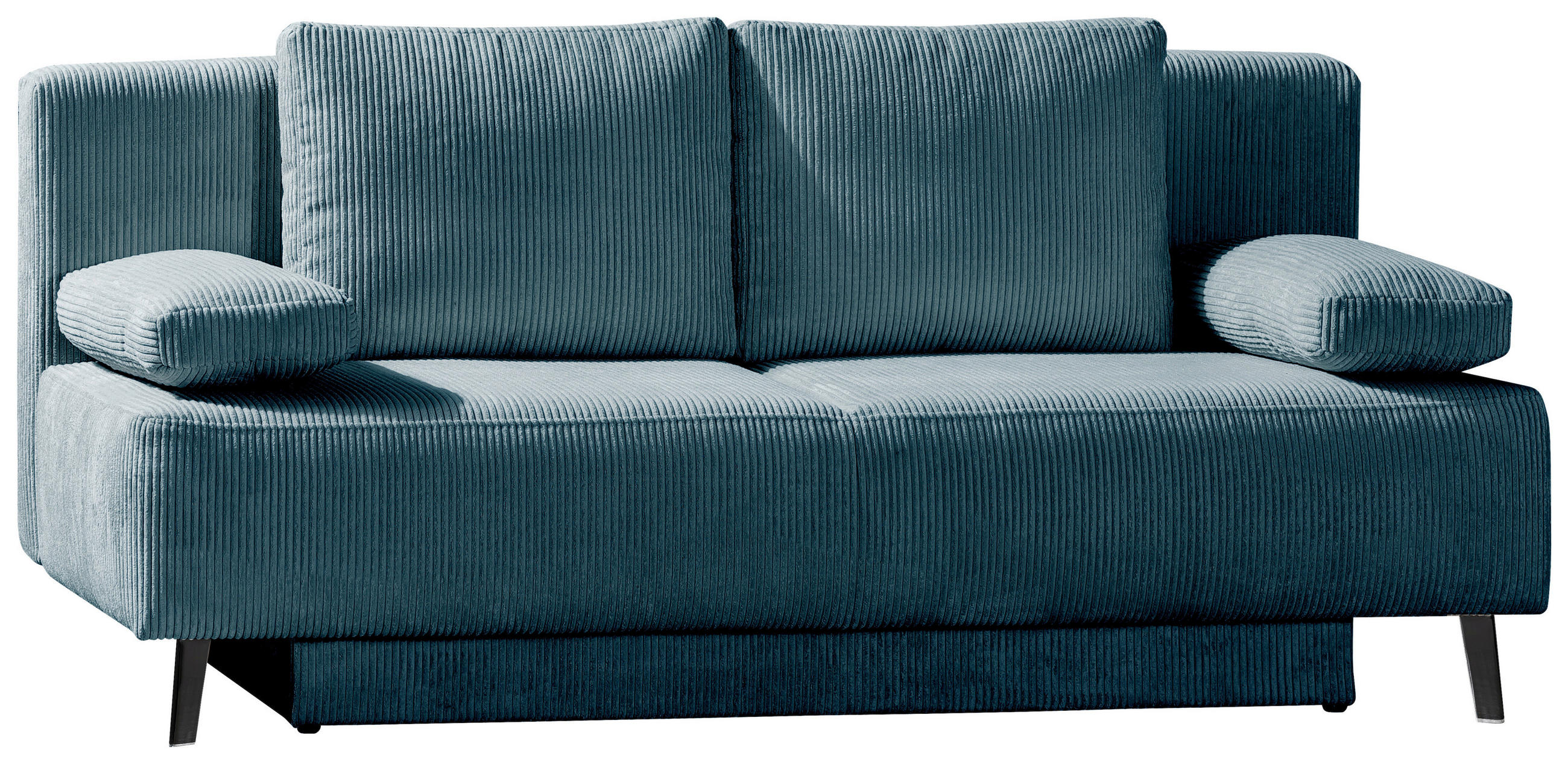 SCHLAFSOFA Cord Petrol  - Petrol/Schwarz, MODERN, Textil/Metall (193/85/88cm) - Novel