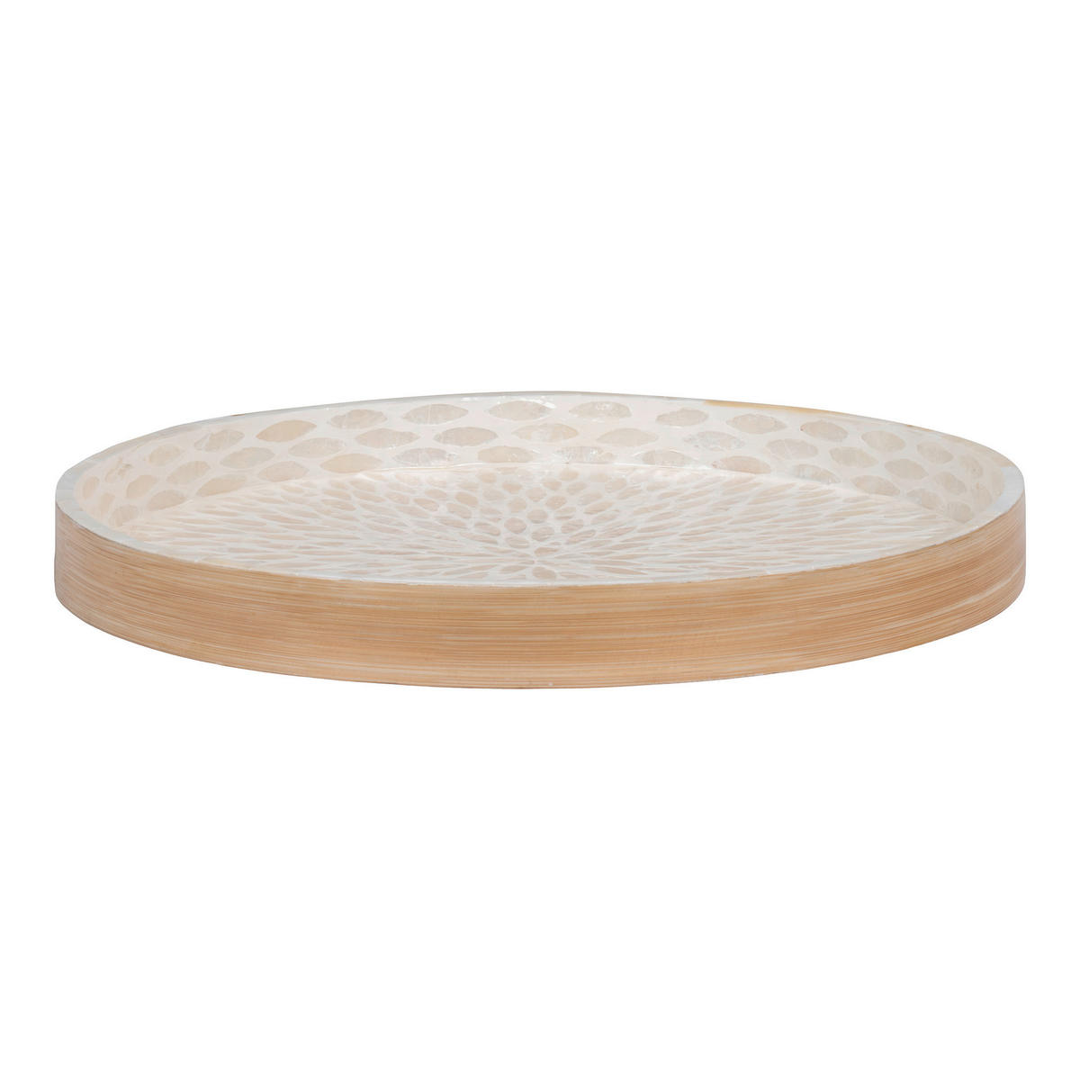 SERVIERTABLETT Holz, Keramik Bambus  - Beige, Design, Holz/Keramik (40/3.5/40cm)