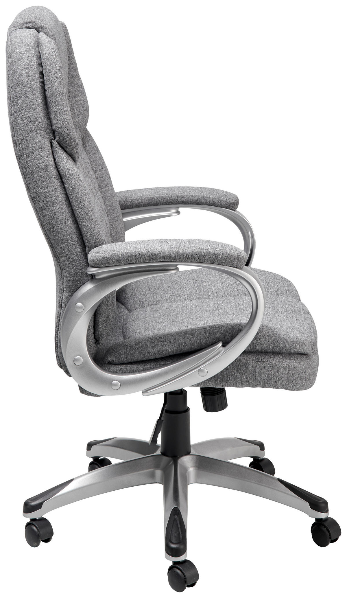 OTOČNÁ ŽIDLE, fleece, světle šedá - barvy stříbra/světle šedá, Lifestyle, kov/textil (61/109-119/71cm) - MID.YOU
