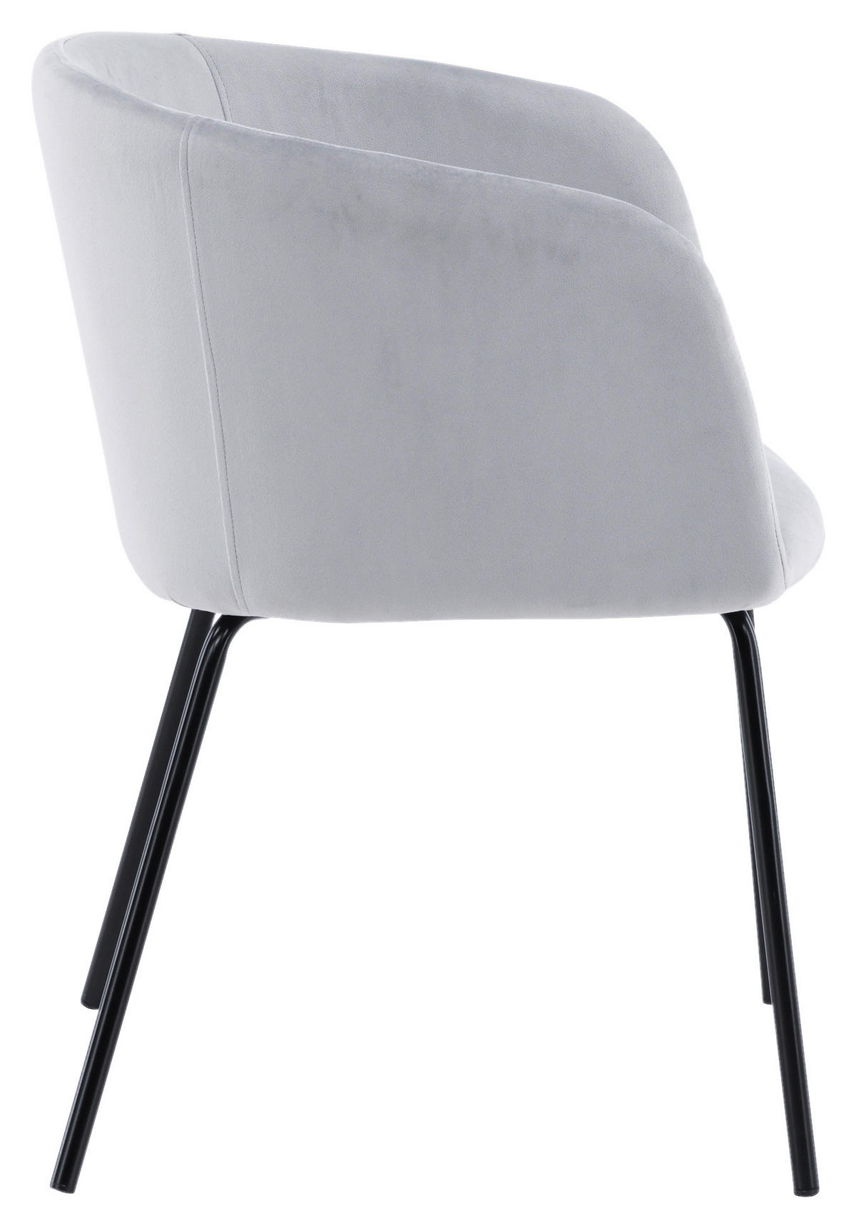 STUHL  in Stahl Samt Metall, Textil  - Hellgrau/Schwarz, Design, Textil/Metall (55/78/55cm) - Livetastic