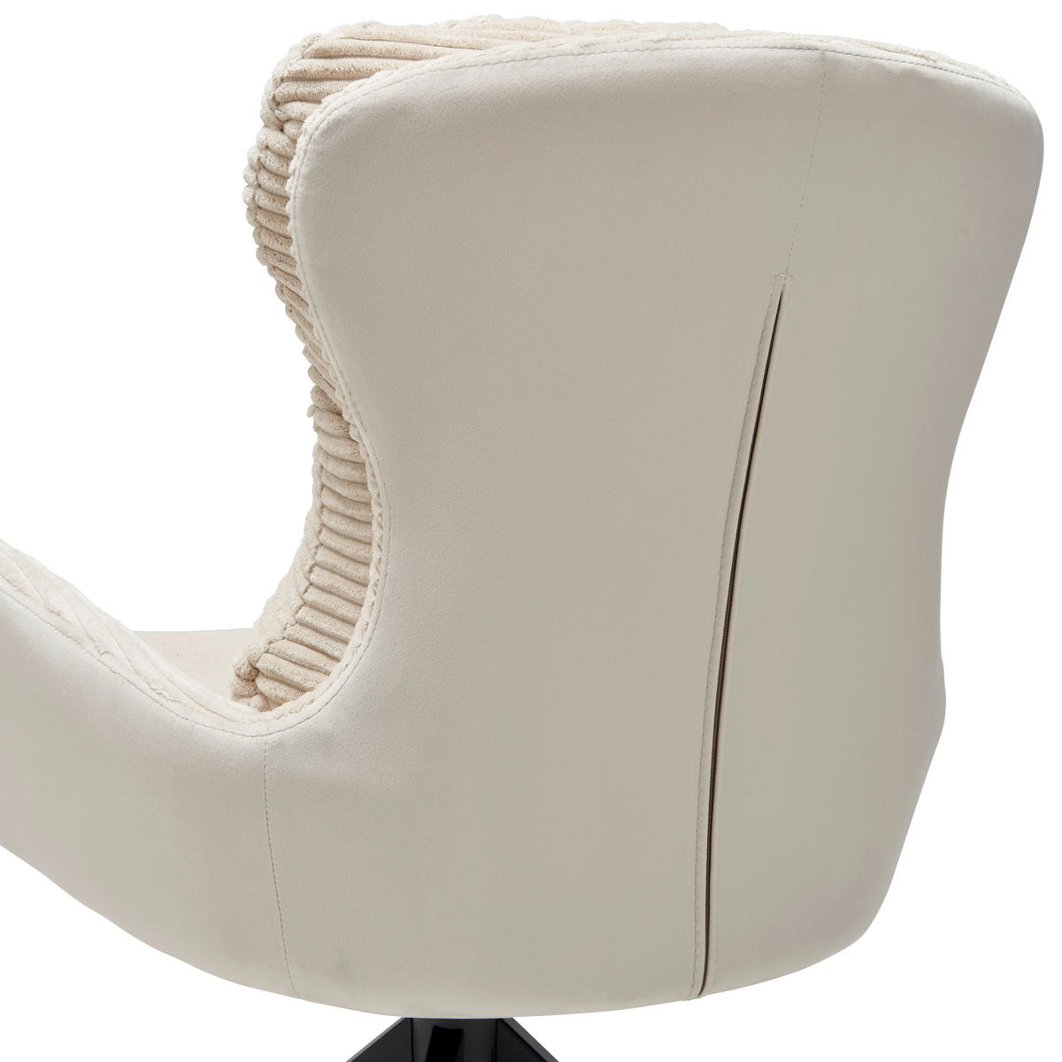 ARMLEHNSTUHL  in Eisen Cord  - Beige/Schwarz, LIFESTYLE, Textil/Metall (58/88/68cm) - MID.YOU