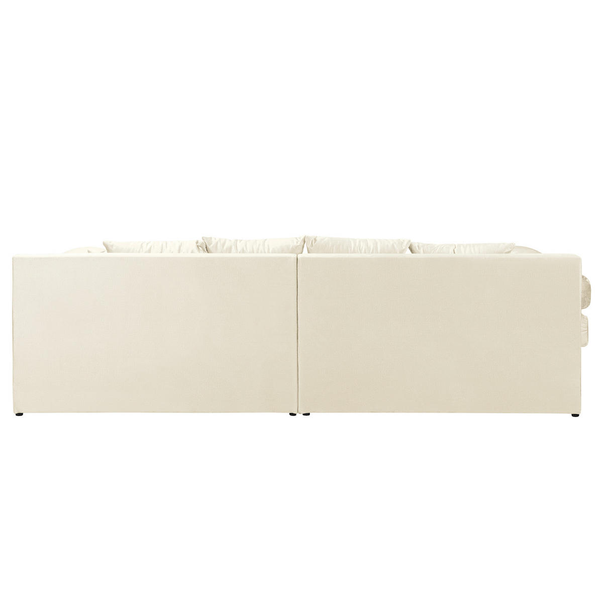 ECKSOFA Velours Beige  - Beige/Schwarz, Design, Kunststoff/Textil (284/243cm) - P & B