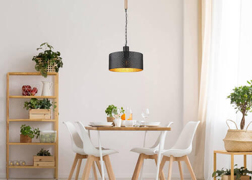 HÄNGLAMPA Rielly 140/25/120 cm  - svart/mörkbrun, Design, metall/trämaterial (140/25/120cm) - Globo