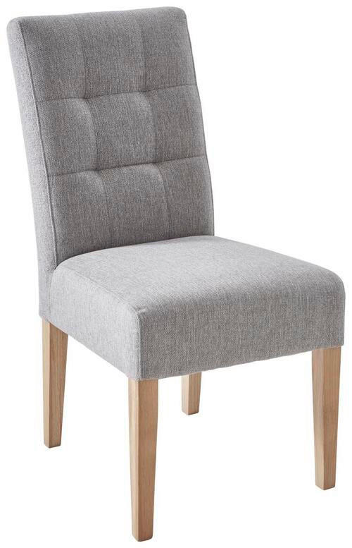 STUHL Webstoff Grau  - Eichefarben/Grau, KONVENTIONELL, Holz/Textil (48/95/61cm) - Carryhome