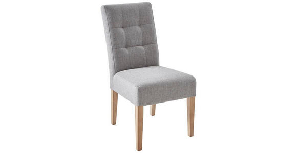 STUHL Webstoff Grau - Eichefarben/Grau, KONVENTIONELL, Holz/Textil (48/95/61cm) - Carryhome