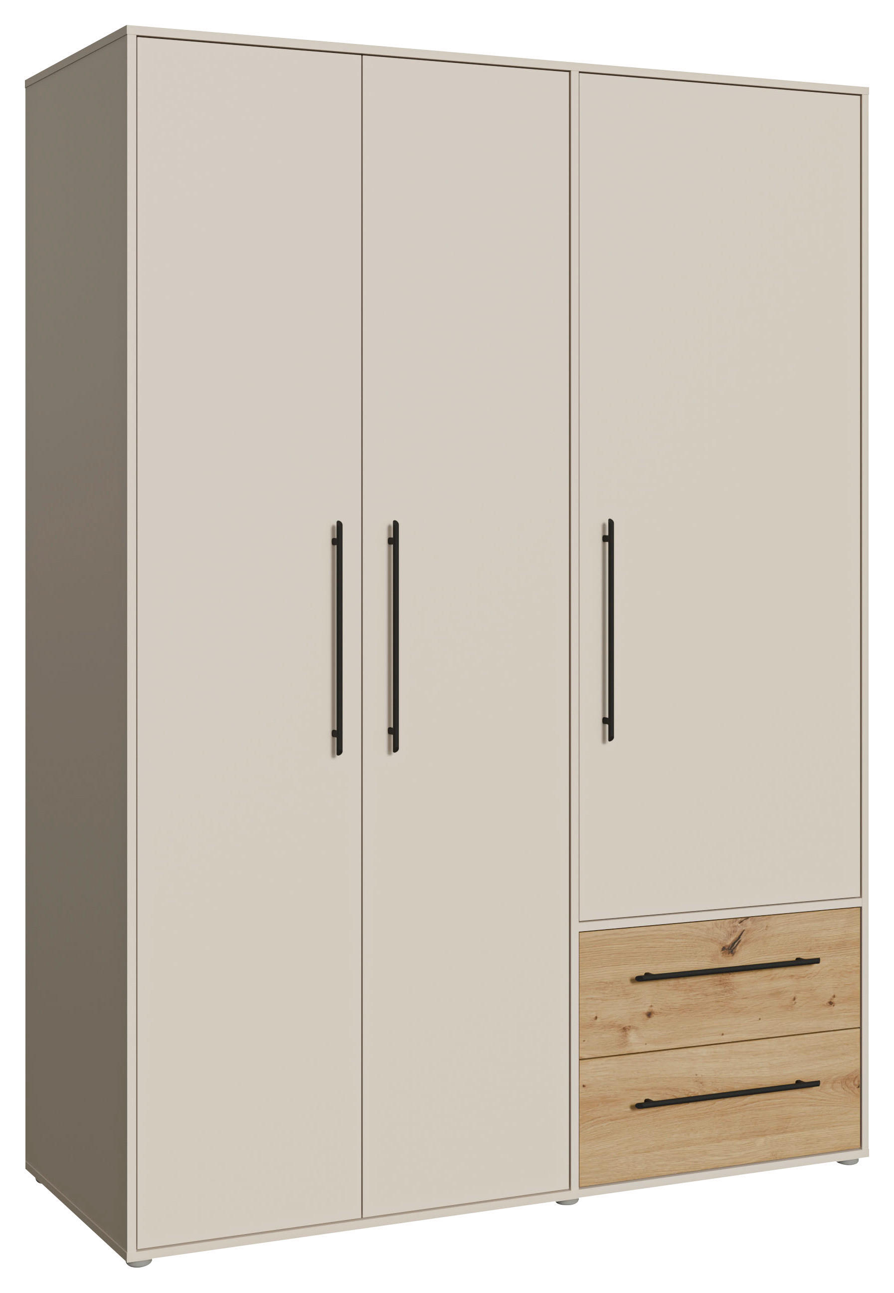 Milino Kleiderschrank Sand, Eiche Artisan 144x200x59 cm