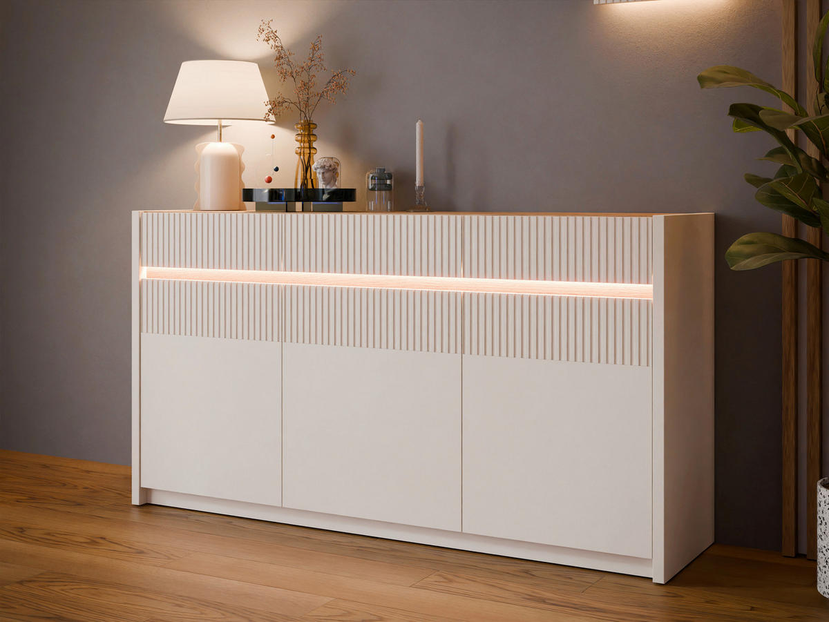 KOMODA   160/85,9/41,5 cm   boje hrasta, boje pijeska  - boje hrasta/boje pijeska, Design, drvni materijal/plastika (160/85,9/41,5cm) - Hom`in