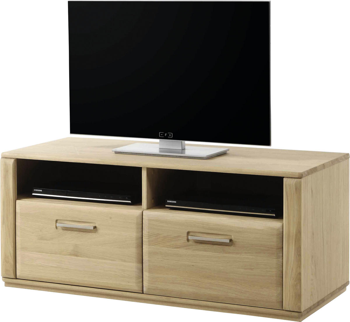 MEDIABÄNK i delar i massivt trä kärnbok bokfärgad  - stålfärgad/bokfärgad, Design, metall/trämaterial (154/54/51cm) - Livetastic