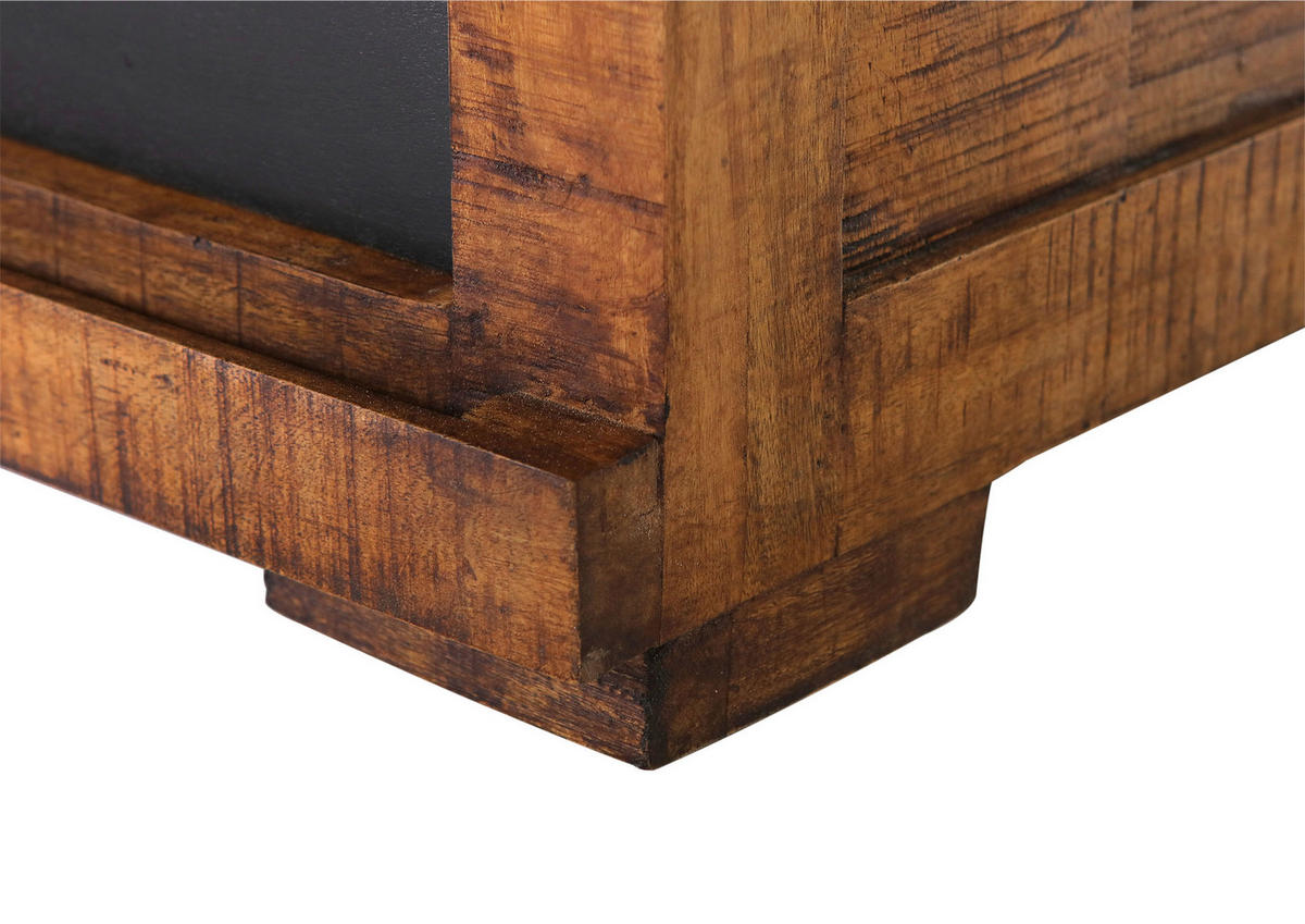 COUCHTISCH Mangoholz massiv 100/70/45 cm rechteckig Naturfarben, Schwarz  - Schwarz/Naturfarben, KONVENTIONELL, Holz/Holzwerkstoff (100/70/45cm) - Landscape
