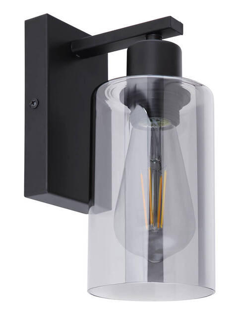 STENSKA SVETILKA  Hadera ///230 V/E27 - siva/črna, Design, kovina/steklo (10/15/23cm) - Globo