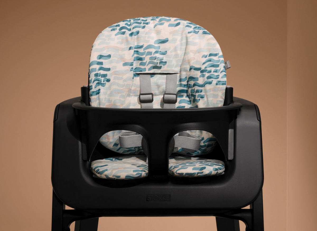 HOCHSTUHLEINLAGE Steps  - Blau/Weiß, Basics, Textil (18/28/5cm) - Stokke