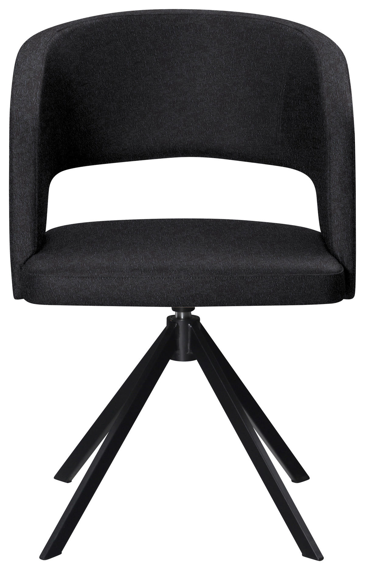 ARMLEHNSTUHL  in Stahl Lederlook (vegan)  - Schwarz, Konventionell, Textil/Metall (56/84/59cm) - Moderano
