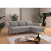 ECKSOFA in Flachgewebe Hellgrau  264/198 cm  - Hellgrau/Schwarz, KONVENTIONELL, Textil/Metall (264/198cm) - Sit & More