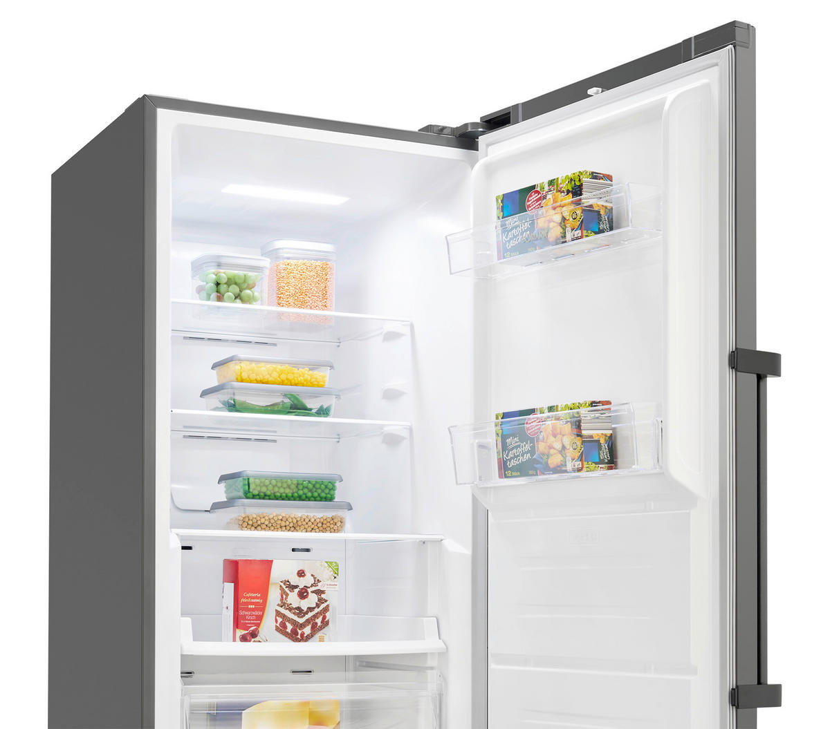 GEFRIERSCHRANK KG 7371  - Schwarzchrom, Trend, Kunststoff (60/185/66cm) - Bomann