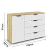 KOMMODE  in 120/81/42 cm  - Chromfarben/Weiß, Design, Holzwerkstoff/Metall (120/81/42cm) - Carryhome