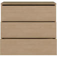 KOMMODE , 95/83/42 cm, 3 Schublade(n)  - Eichefarben/Silberfarben, Trend, Holzwerkstoff/Kunststoff (95/83/42cm) - Carryhome