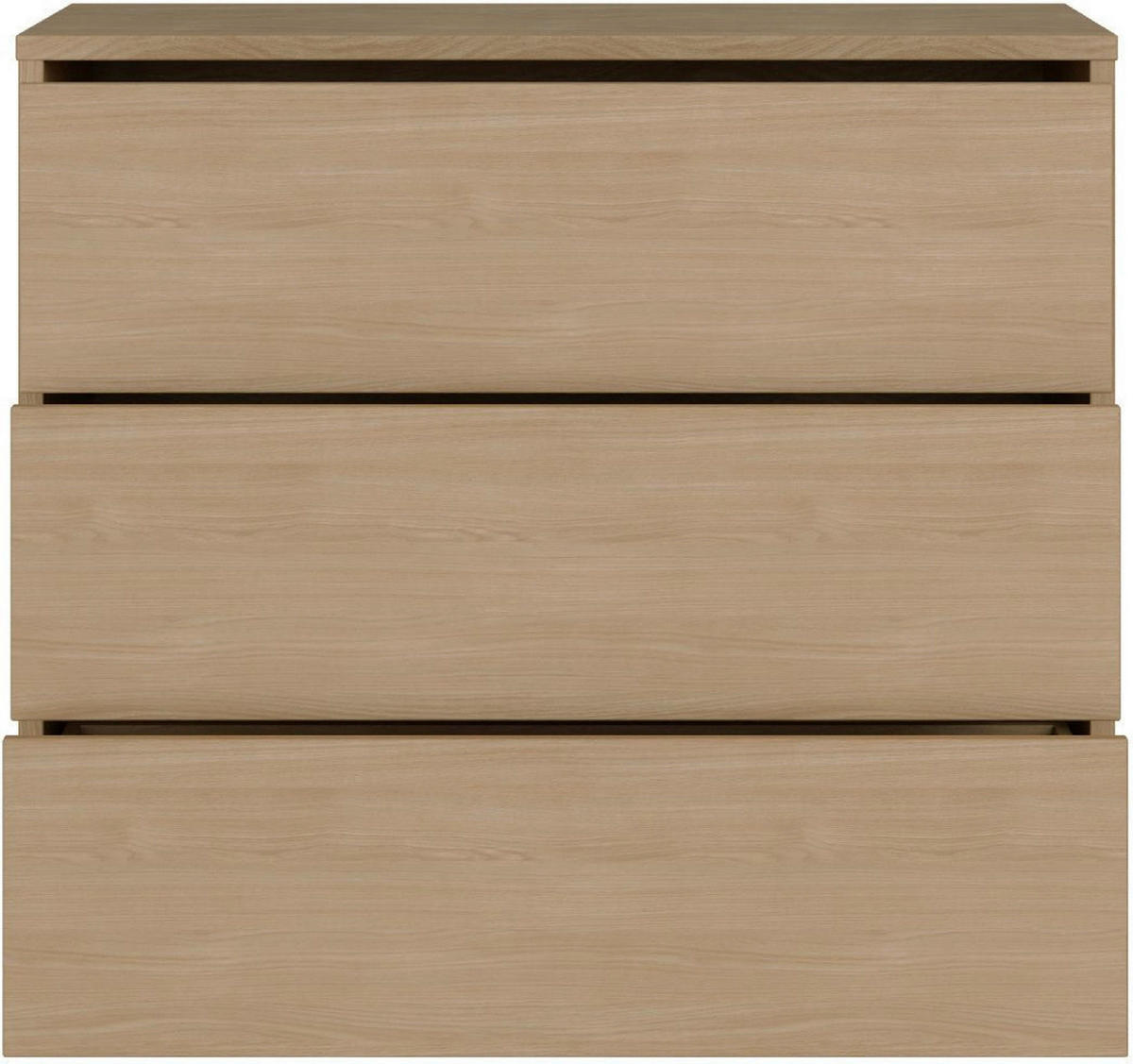 KOMMODE , 95/83/42 cm, 3 Schublade(n)  - Eichefarben/Silberfarben, Trend, Holzwerkstoff/Kunststoff (95/83/42cm) - Carryhome