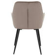 ARMLEHNSTUHL  Stoffauswahl, inklusive Armlehnen Cord  - Taupe/Schwarz, Design, Textil/Metall (57/85/60cm) - Novel
