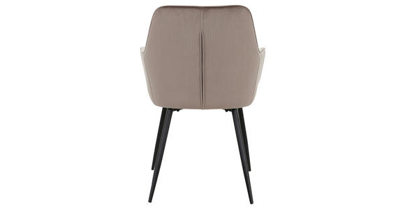 ARMLEHNSTUHL  Stoffauswahl, inklusive Armlehnen Cord  - Taupe/Schwarz, Design, Textil/Metall (57/85/60cm) - Novel