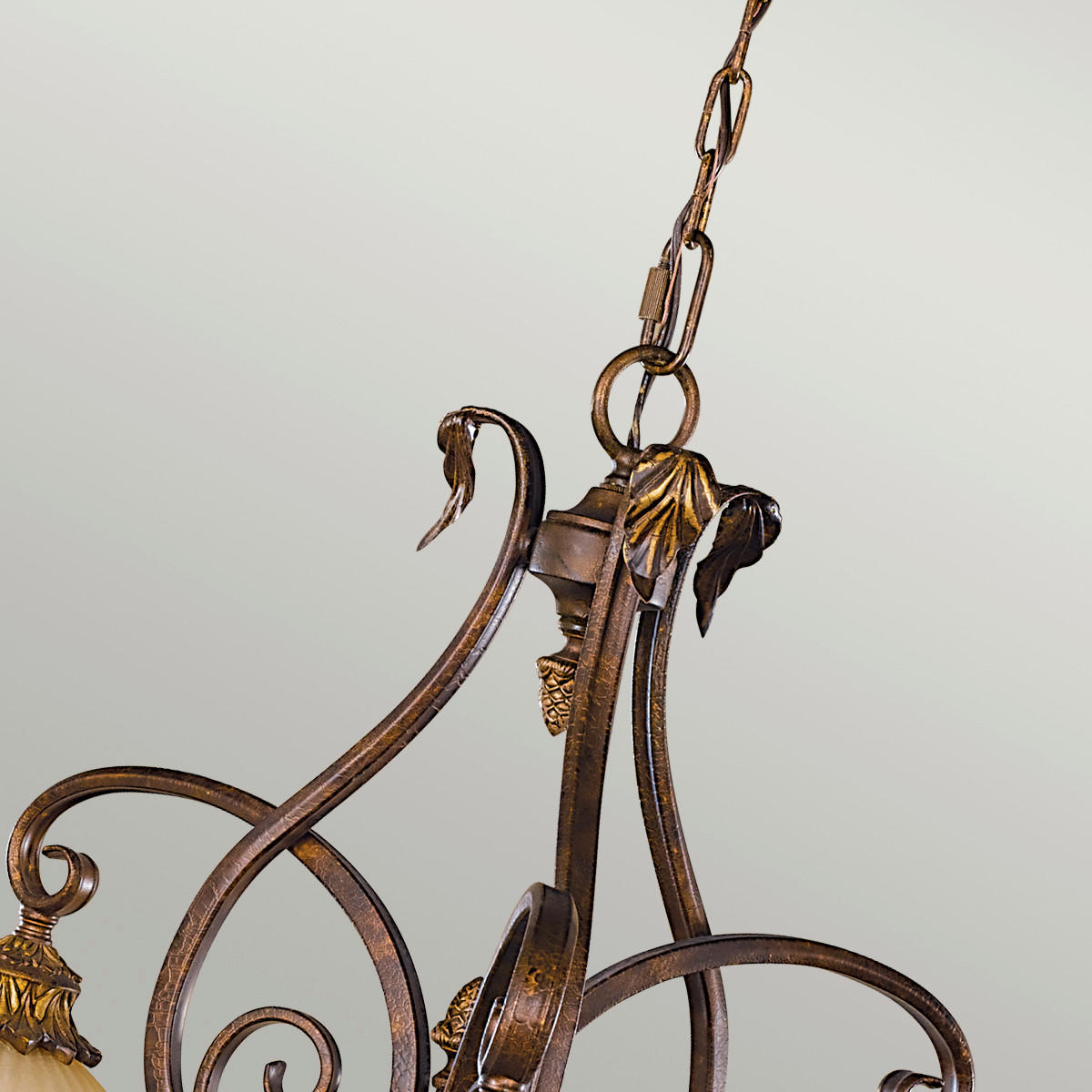 KRONLEUCHTER 71.1/56.5 cm    - Rotbraun, Konventionell, Glas/Metall (71.1/56.5cm) - Elstead Lighting