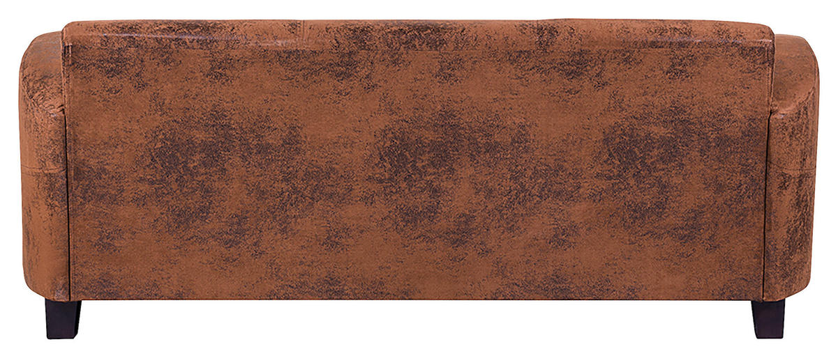 3-SITZER-SOFA in Lederlook Braun  - Dunkelbraun/Braun, Design, Textil (190/80/89cm) - Livetastic