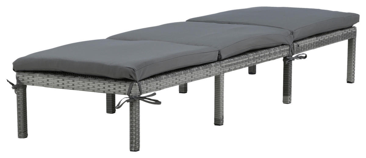 SONNENLIEGE 59/84/198 cm  - Grau, KONVENTIONELL, Kunststoff/Textil (59/84/198cm) - Gardenson