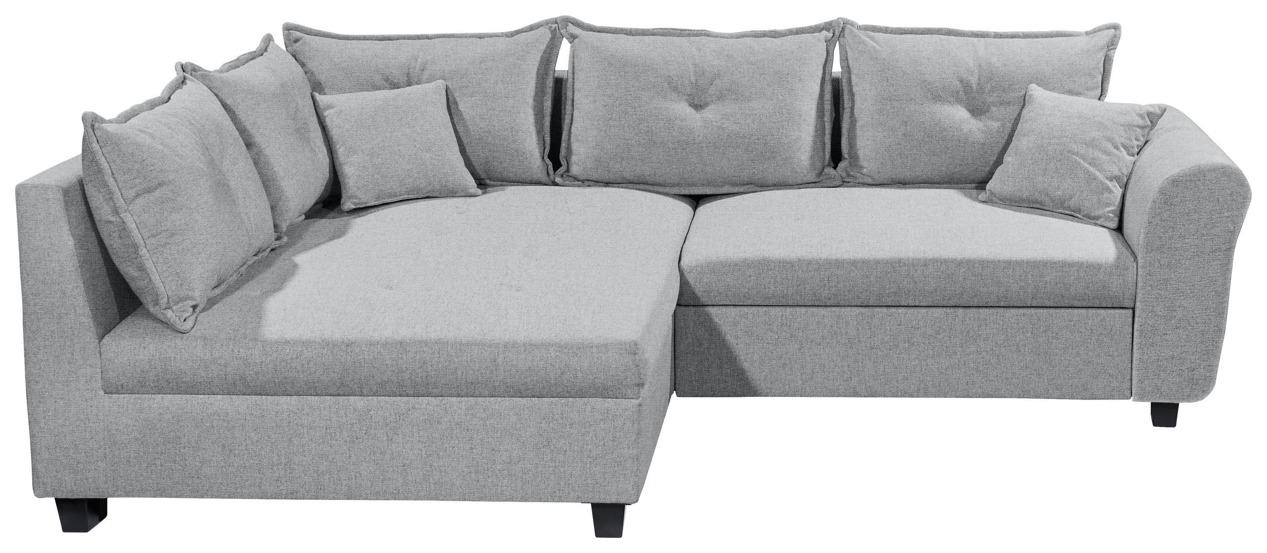 ECKSOFA Grau Webstoff  - Schwarz/Grau, MODERN, Kunststoff/Textil (175/252cm) - Livetastic
