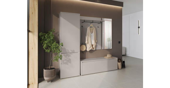 GARDEROBENSCHRANK Liv  in 60/195/33,8 cm  - Kaschmir/Schwarz, KONVENTIONELL, Holzwerkstoff (60/195/33,8cm) - Xora