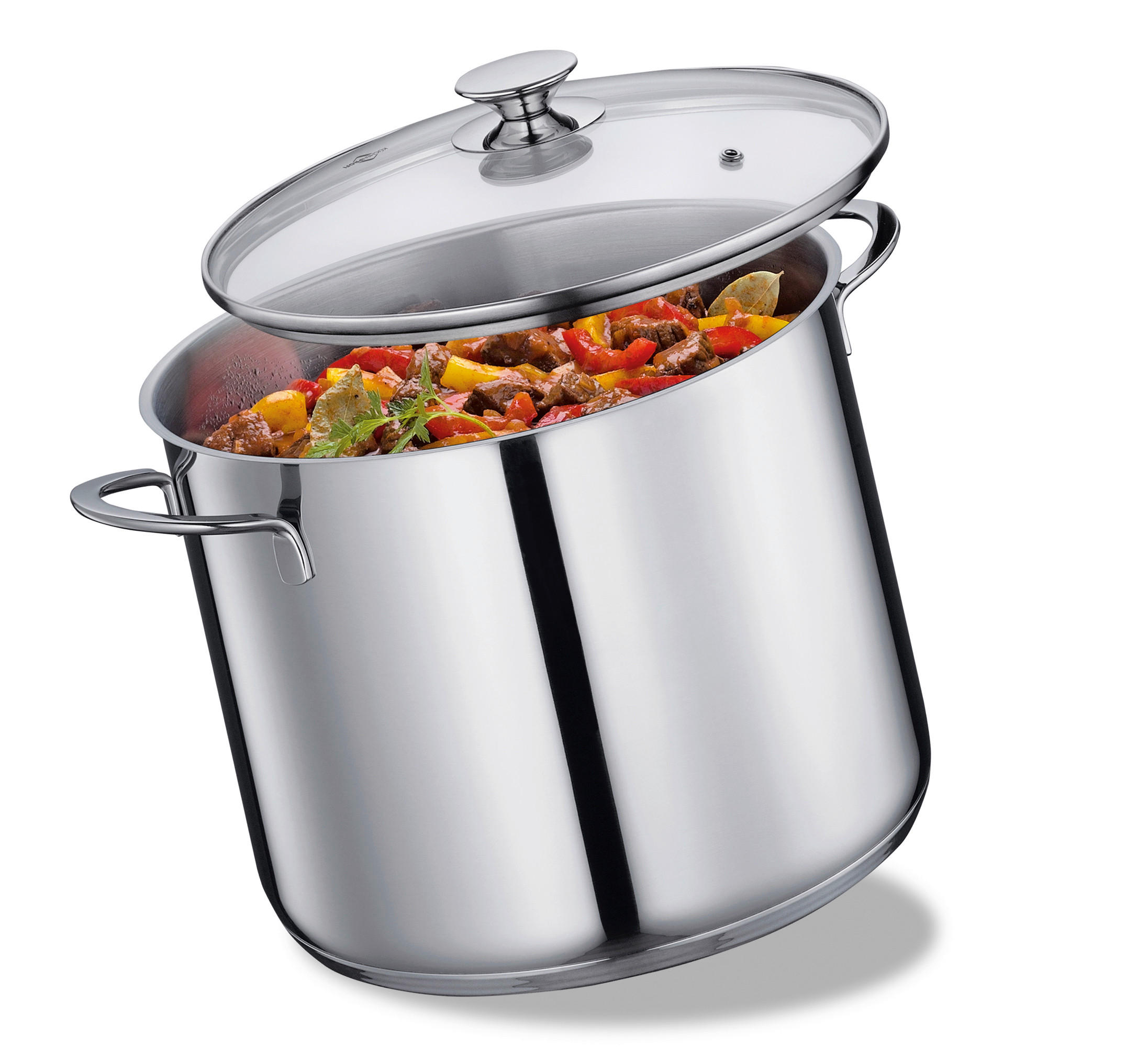 SUPPENTOPF CAPRI 12 L  - Edelstahlfarben/Transparent, Basics, Glas/Metall (28/20,5cm) - KÜCHENPROFI