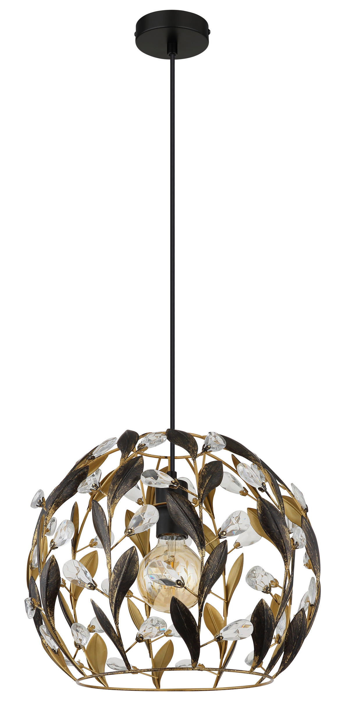 HÄNGELEUCHTE 40/150 cm    - Klar/Goldfarben, Basics, Kunststoff/Metall (40/150cm) - Globo