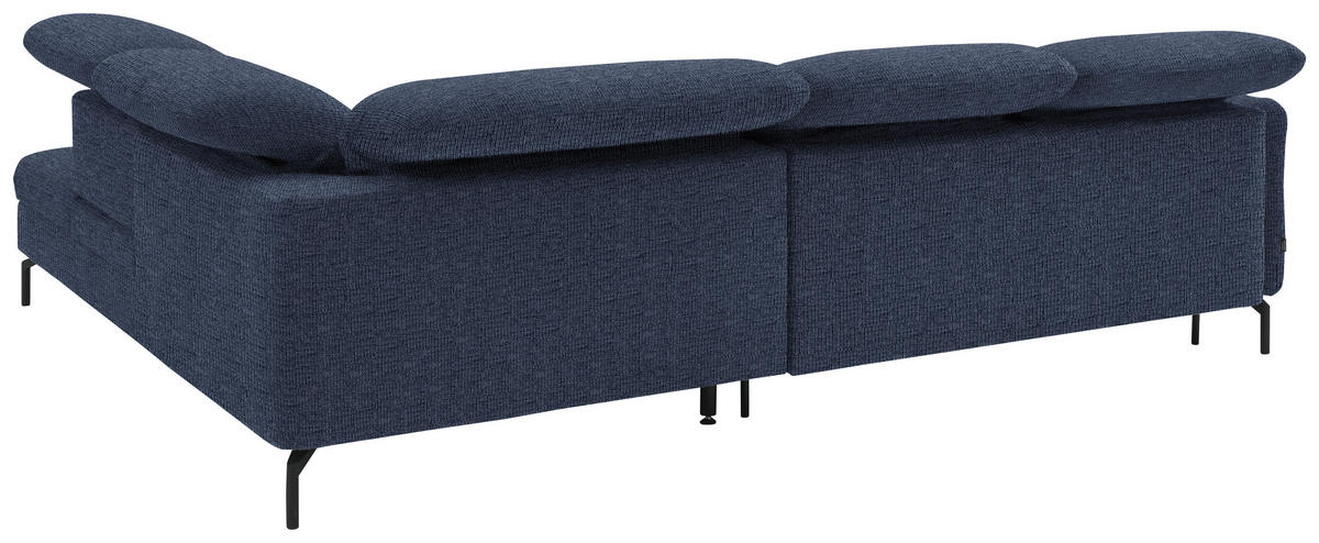 SAROKKANAPÉ textil sötétkék  - sötétkék/fekete, Design, textil/fém (299-313/233cm) - Dieter Knoll
