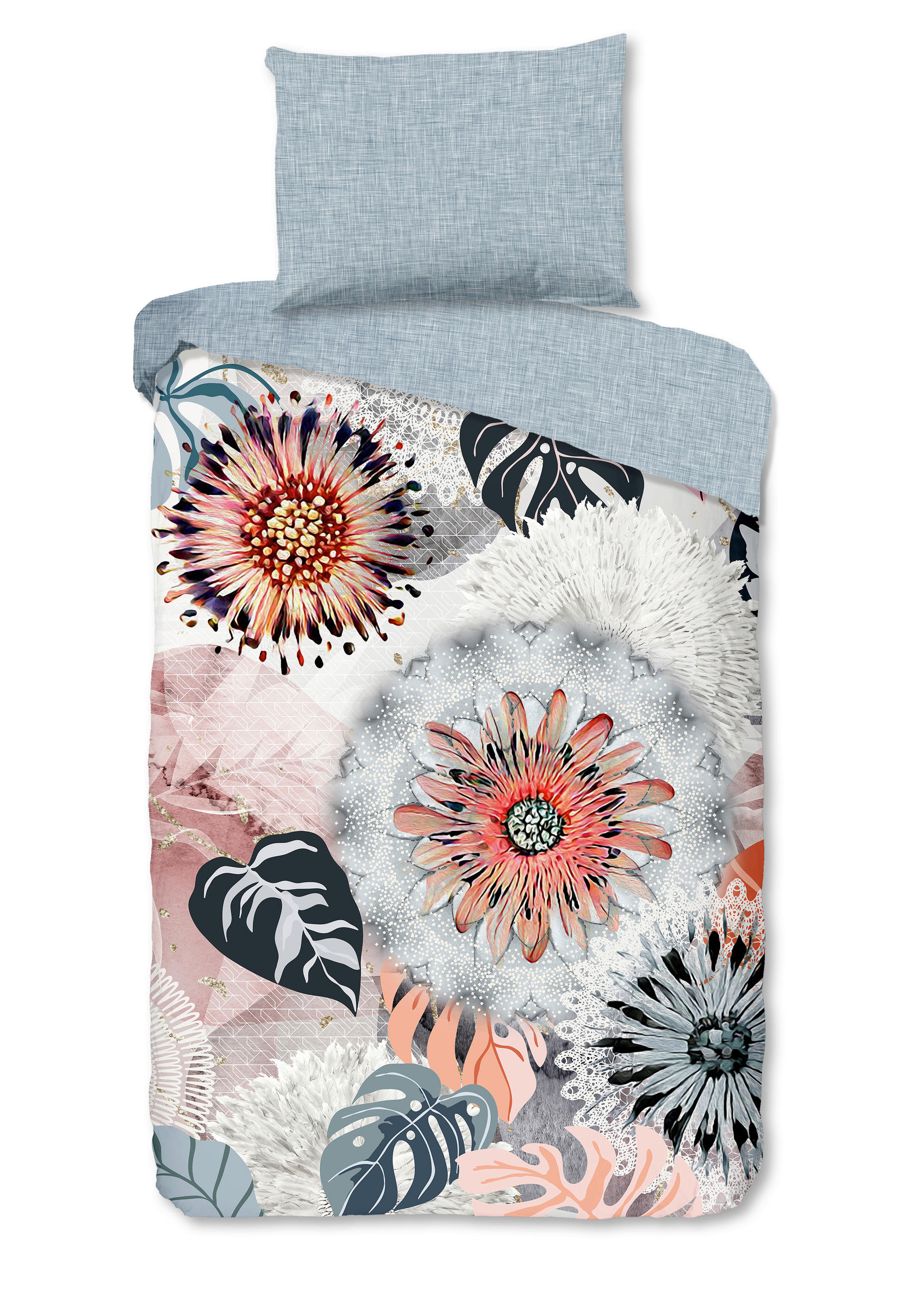 BETTWÄSCHE HIP Flanell, Biber 140/200 cm  - Multicolor/Grau, Design, Textil (140/200cm)