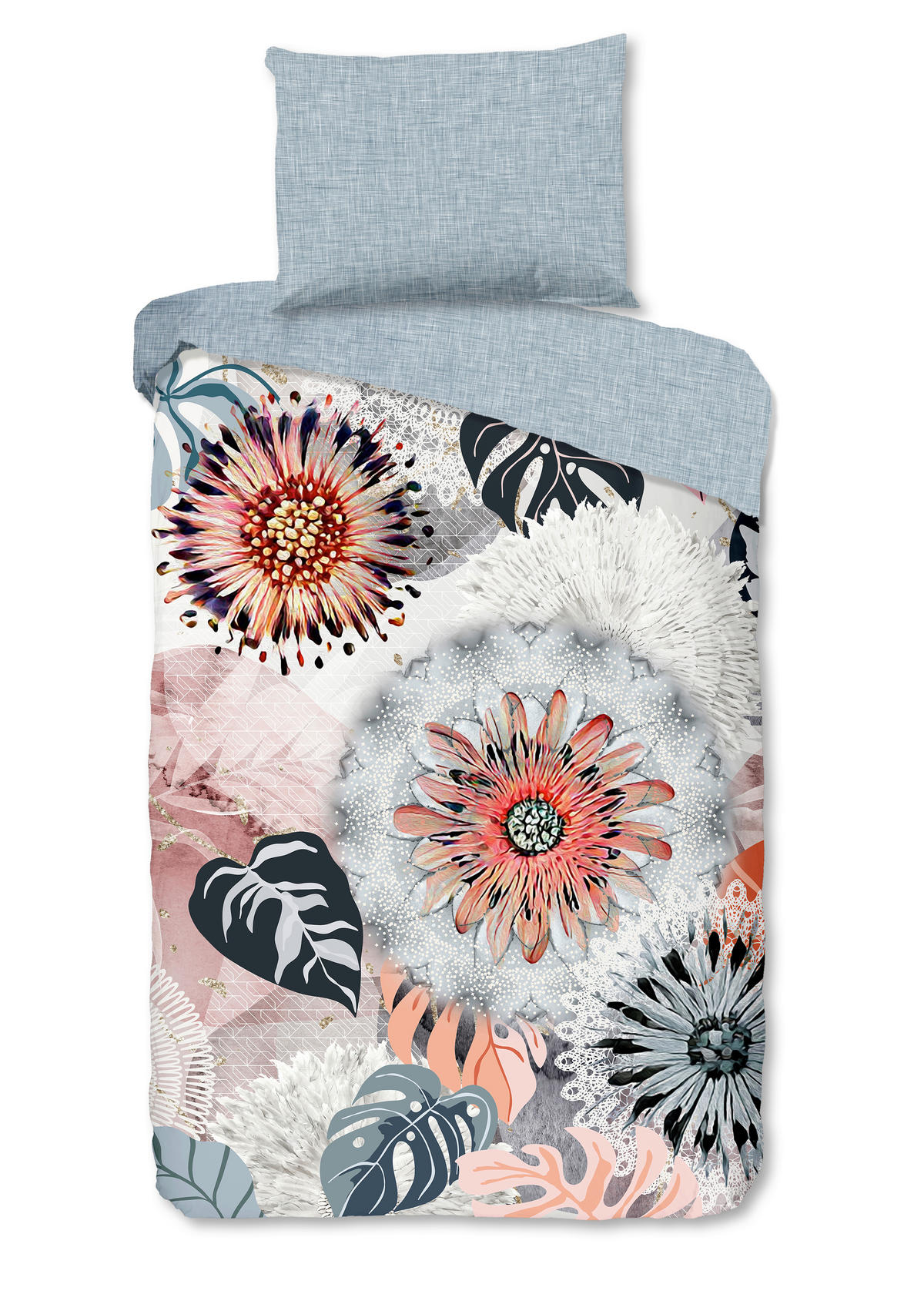 BETTWÄSCHE HIP Flanell, Biber 140/200 cm  - Multicolor/Grau, Design, Textil (140/200cm)