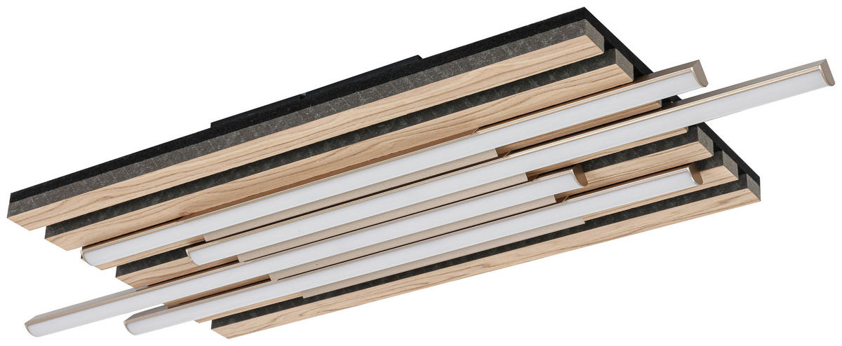 DECKENLEUCHTE    70/26,5/7 cm  - Eichefarben/Schwarz, Trend, Holzwerkstoff/Kunststoff (70/26,5/7cm) - Novel