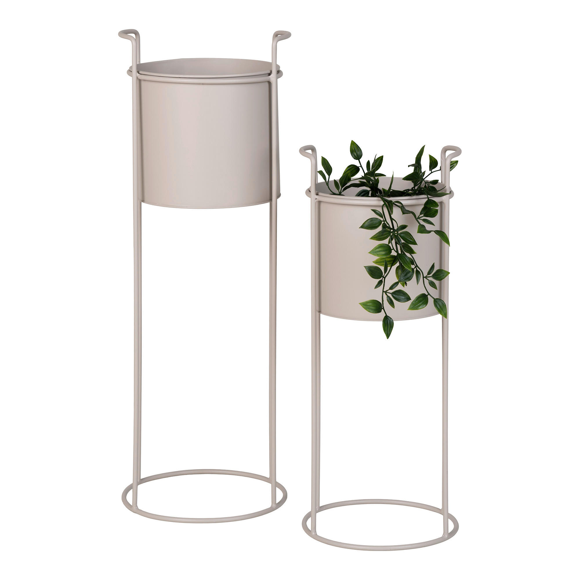 ÜBERTOPF-SET  2-teilig  - Beige, Design, Metall