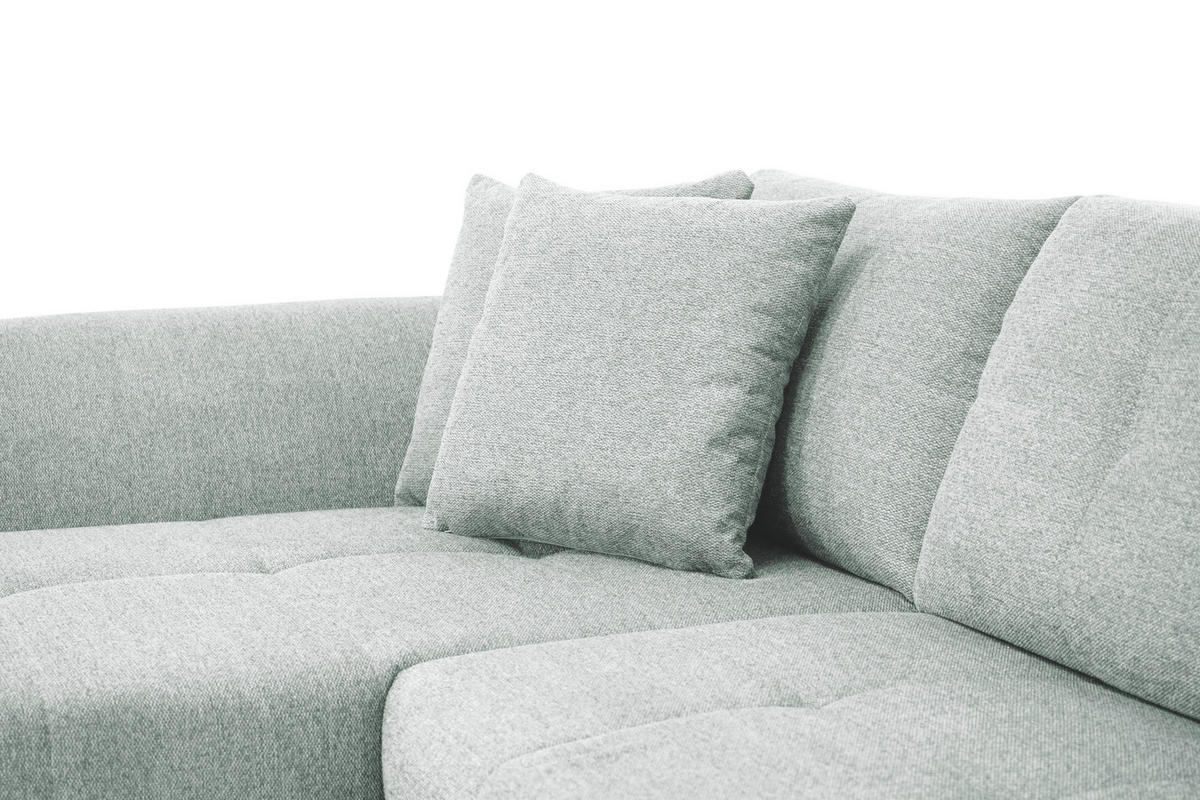 ECKSOFA in Webstoff Hellgrau  - Hellgrau/Schwarz, Design, Kunststoff/Textil (187/278cm) - Livetastic