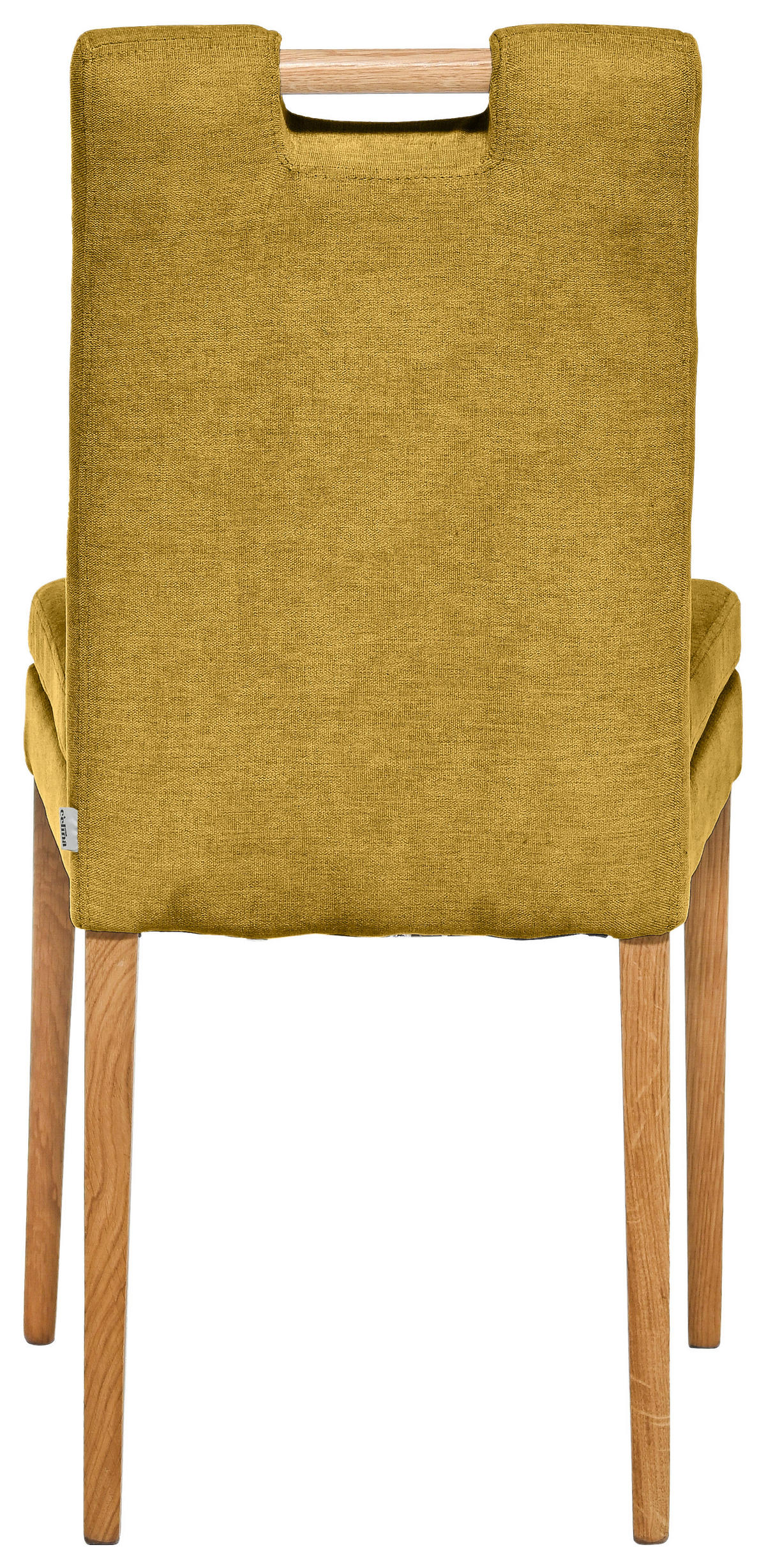STUHL Webstoff Gelb, Eichefarben Eiche massiv  - Eichefarben/Gelb, KONVENTIONELL, Holz/Textil (47/91,5/59cm) - Celina Home