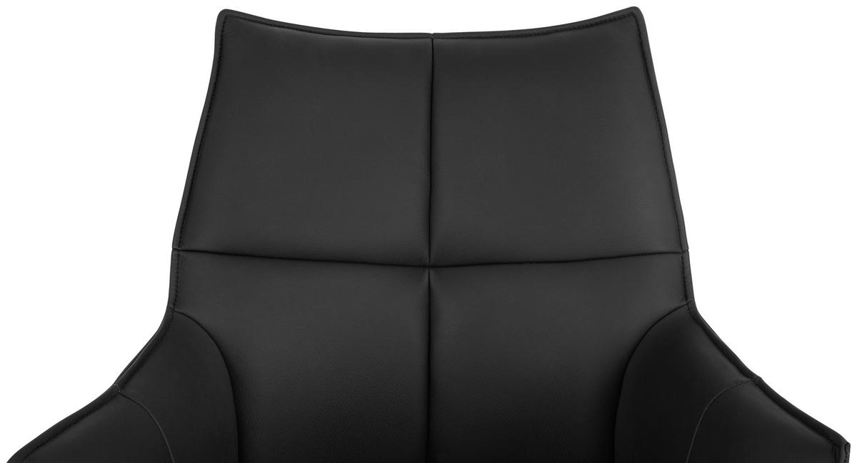 SCAUN CU BRAțE in negru  - negru, Design, metal/piele (62/91/62cm) - Novel