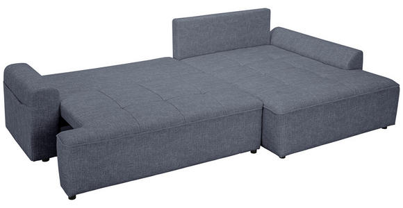 ECKSOFA in Mikrofaser Blau  - Blau/Schwarz, KONVENTIONELL, Kunststoff/Textil (295/169cm) - Carryhome
