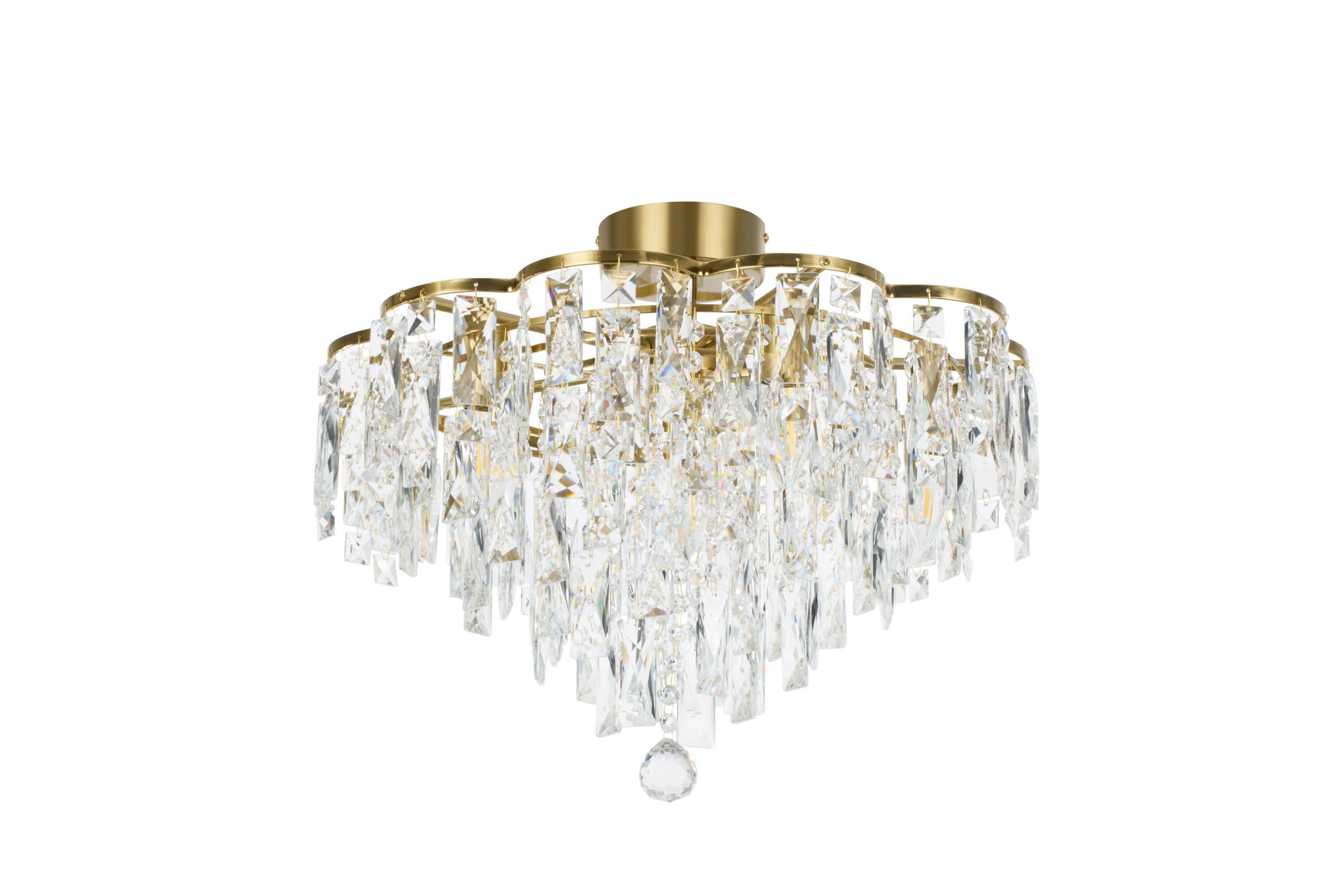 TAKLAMPA Aurelie  - klar/guldfärgad, Design, metall/glas (50/41cm) - Glandor