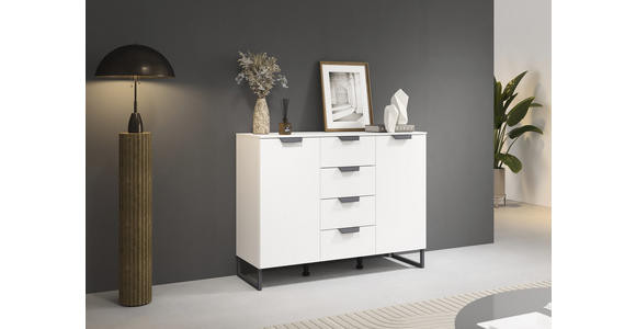 SIDEBOARD  in 120/92/42 cm  - Dunkelgrau/Weiß, Design, Holzwerkstoff/Metall (120/92/42cm) - Xora