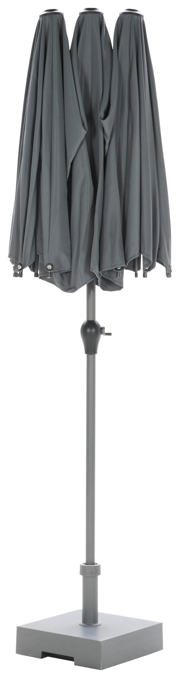 DVOJITÝ SLNEČNÍK 400/236/208 cm - antracitová, Modern, kov/textil (400/236/208cm) - Ambia Garden